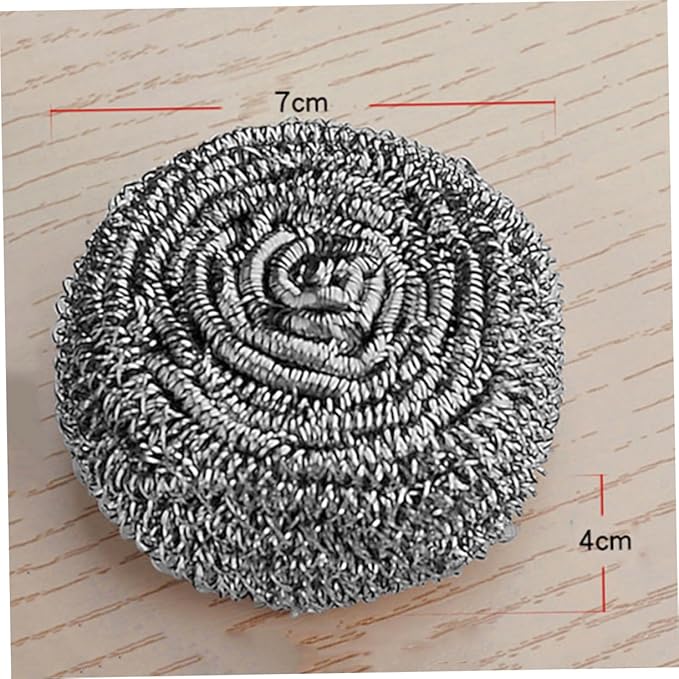 Unomor 2pcs Stainless Steel Scourers Kitchen Cleaning Balls for Pots Pans and Dishes Non-Scratch Spiral Design Effortless Grime Removal