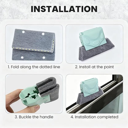 Magic Window Track Cleaner, Window Groove Cleaning Brush Hand-held Magic Windows Track Cleaner Tools Set Creative Cleaner Brushes Tools for Window lides Gaps, Sliding Door Tracks (Grey, 3pcs)