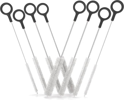 Buenalife Heavy Duty Cleaning Brushes Set of 8 - Extra Long Straw Cleaners for Metal and Plastic Reusable Drinking Straws, to Clean Small Spaces, Sippy Cups, Water Bottles - Sturdy Hard Brush Bristles