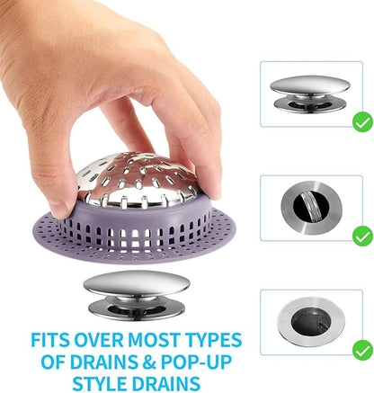 Aluvor Shower Drain Hair Catcher, Shower Drain Cover, Bathtub Drain Hair Catcher for Pop-Up & Regular Drains