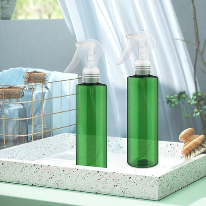 6-Pack 200ml Green PET Plastic Spray Bottles with Clear PP Head Empty Fine Mist Liquid Sprayer Multi-Purpose Atomizer Dispenser for Home,Garden and Beauty