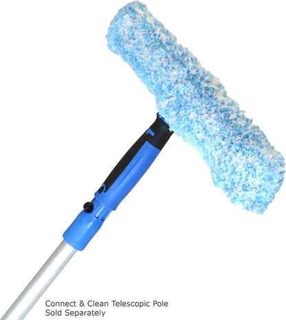 Unger Professional 14” Performance Grip Window Cleaner Scrubber, Gently Clean Mirror and Glass Surfaces Without Scratching, Reusable Microfiber Sleeve, Effective Cleaning Supplies