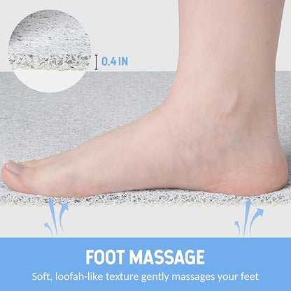 Hargiis Non-Slip Bathtub Mat, Anti Slip Shower Mat, Fast Drying Bathtub Mats, Foot Scrubber Mat, Anti Slip Mat for Tub, Floor, Bathroom, Kitchen, Home, Hotel (White 36"×24")