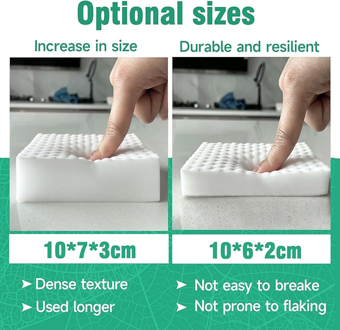 Heavy Duty Magic Sponges Cleaning Eraser Large Size 10 Pack, 2X Compressed Melamine Sponge Cleaner, Melamine Foam All Purpose Cleaning Pads, Stain Remover for Home Kitchen Bathroom Sneaker Car
