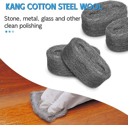 16.4 Inch x 3.54 Inch Steel Wool Fill Fabric, Steel Wool Blend Hardware Cloth Gap Blocker for Hole Wall Cracks Vents (4 Rolls)