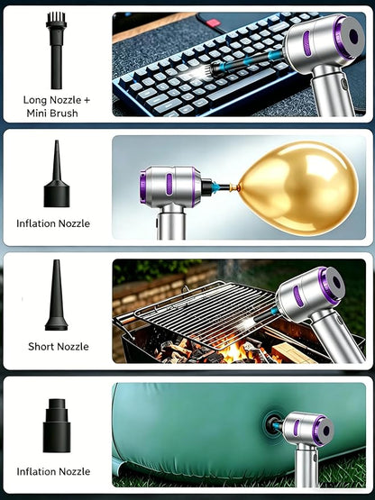 Handheld Car Vacuum Cordless, 16000Pa High Power Vacuum Cleaner and Air Duster, 2026 Upgrade 4-in-1 Portable Vacuum with 10 Multi-Nozzles for Small Jobs, Car, Home, Desk, Keyboards