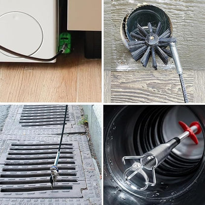 61" Drain Snake with Grabber Claw, Flexible Grabber Tool for Hair Clogs, Plumbing Auger for Sink, Tub, and Pipe Clog Remover