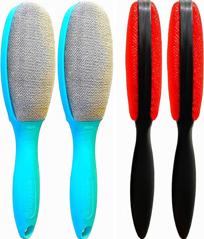 ezclean 4Pack 2Colors Lint Brush for Clothes Furniture Couch, Lint Brush Pet Hair Remover for Clothes Brush, Reusable Lint Brushes for Pet Hair,Velvet Brush, Pet Brush, Fabric Brush