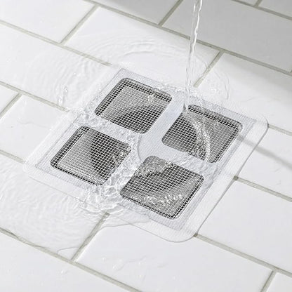 Disposable Shower Drain Hair Catcher, 50 Pack Adhesive Mesh Drain Covers for Shower, Bathtub, Bathroom Sink & Laundry – Peel and Stick Drain Strainer, Waterproof, Fast Drainage, Prevents Hair Clogs