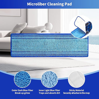 10-Pack Microfiber Mop Pads for Bona Mpo- Washable Reusable Refills for Hardwood, Tile & Multi-Surface Floors | Pet Hair & Stain Remover