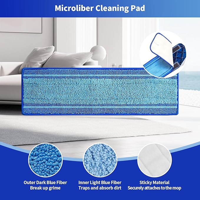 30-Pack Microfiber Mop Pads for Bona Mpo- Washable Reusable Refills for Hardwood, Tile & Multi-Surface Floors | Pet Hair & Stain Remover