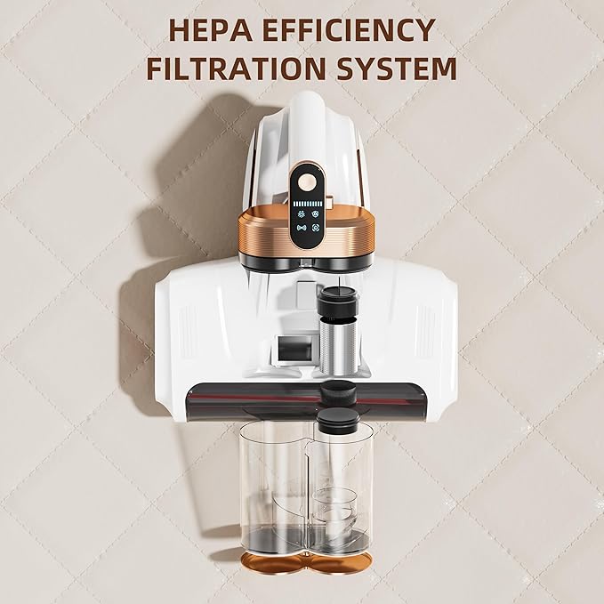 KANAD Cordless Mattress Vacuum Cleaner, 15Kpa Bed Vacuum Cleaner with 253.7nm UV-C Light, HEPA Filter & Ultrasonic, Versatile Handheld Vacuums for Bed, Sofa, Couch, Crib