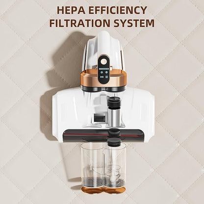 KANAD Cordless Mattress Vacuum Cleaner, 15Kpa Bed Vacuum Cleaner with 253.7nm UV-C Light, HEPA Filter & Ultrasonic, Versatile Handheld Vacuums for Bed, Sofa, Couch, Crib