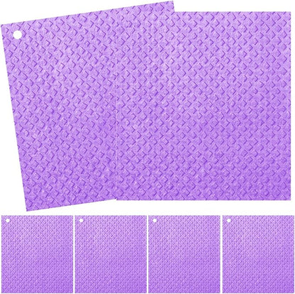 6 Packs Swedish Kitchen Dish Cloths - Reusable Paper Towels for Counters & Dishes - Eco Friendly Cellulose Sponge Cloth (Purple)