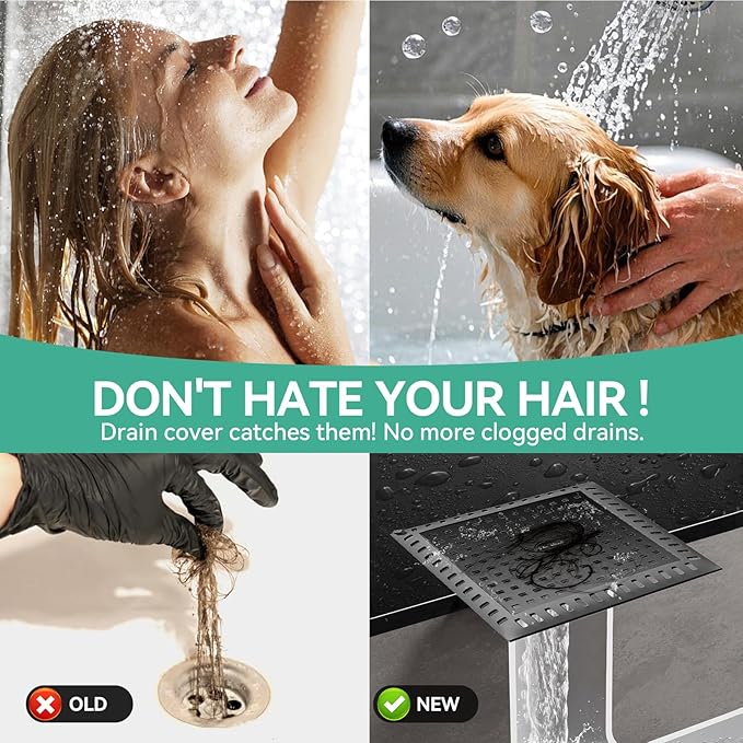 Drain Hair Catcher for Bathroom Sink,4.8" Stainless Steel and Silicone Shower Drain Covers Suitable for Drains and Bathroom Floors 2 Pack (2, Gray)