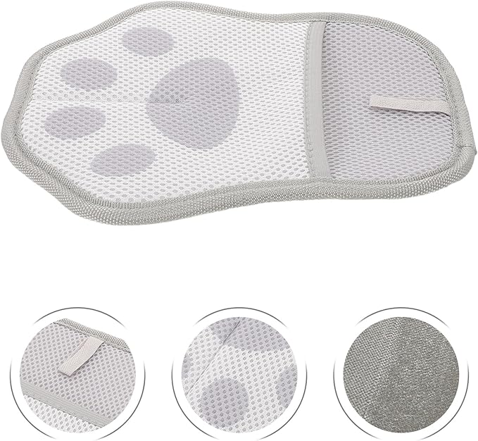 POPETPOP 3pcs Pet Grooming Gloves Set Electrostatic Hair Removal Mitts for Dogs and Cats, Soft Bathing and Shedding Brush, Reusable Pet Hair Catcher for Grooming and Cleaning