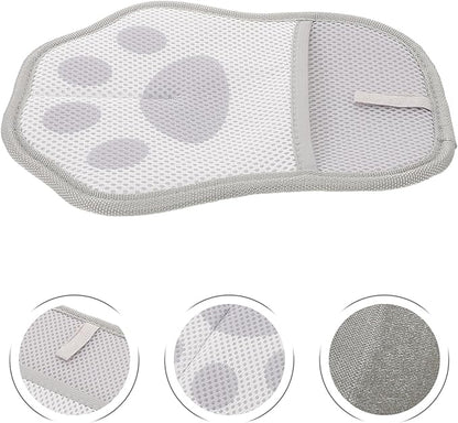 POPETPOP 3pcs Pet Grooming Gloves Set Electrostatic Hair Removal Mitts for Dogs and Cats, Soft Bathing and Shedding Brush, Reusable Pet Hair Catcher for Grooming and Cleaning