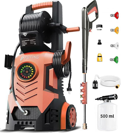 5000 MAX PSI P*ressure Washer 2026 NEW, Touch Screen 8 Level, 4 N*ozzles and F*OAM C*annon, P*ower Cleaner (Red)