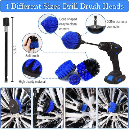 30Pcs Car Detailing Brush Set, Car Detailing Kit, Car Cleaning Kit, Car Windshield Cleaning Tool, Professional Car Care kit - Car Wash Brush kit for Interior Exterior Wheels(Blue)