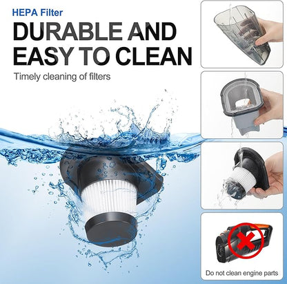 Handheld Vacuum Cordless,Powerful Suction 30Mins Long Runtime, Dust Busters Cordless Rechargeable with Two Washable Filters,Wet and Dry Hand Held Vacuum Cordless for Home, Car or Office