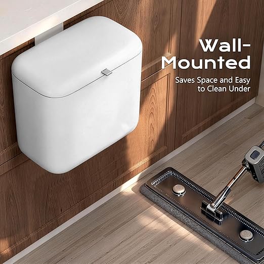 Hanging Trash Can with Lid, Kitchen Compost Bin, Waterproof Odor-Blocking Countertop Trash Can for Cabinet Door, Under Sink, Bathroom, RV and Office