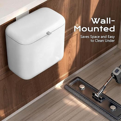 Hanging Trash Can with Lid, Kitchen Compost Bin, Waterproof Odor-Blocking Countertop Trash Can for Cabinet Door, Under Sink, Bathroom, RV and Office