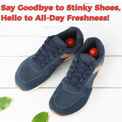 Knixmax Shoe Deodorizer Balls Strong, Odor Eliminator for Sneaker Gym Bag Closet Locker, Work Boot Drawer Freshener, Unpleasant Smell Remover Ball for Men Women Teens, 6 Packs Cologne Basketball
