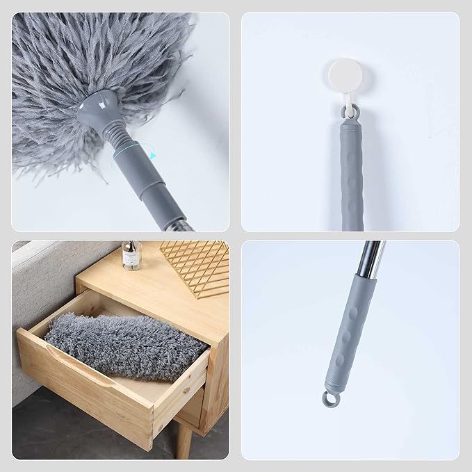 BOOMJOY Microfiber Feather Duster Set with Extension Pole