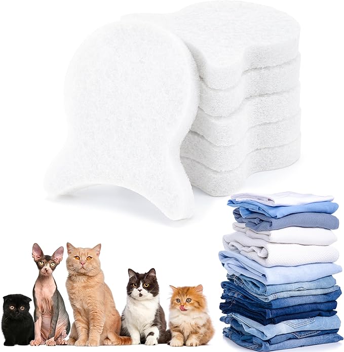 Pet Hair Remover for Laundry,Reusable Dog & Cat Hair Catcher for Washing Machine & Dryer,Effectively Removes Fur,Lint and Dander from Bedding,Clothes(6Pcs White)