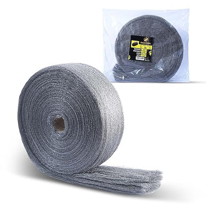 Wool Assortment for Cleaning & Mice Control – #0 Grade Fine to Coarse Steel Wool Pads & Rolls, Multiple Pack Sizes and Length Options (5 LB #0)