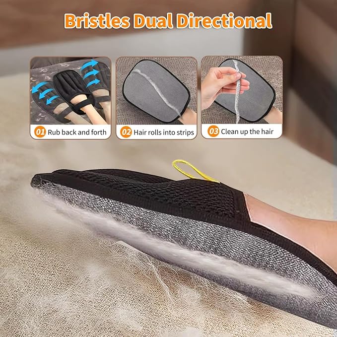 Pet Hair Removal Glove – Reusable Electrostatic Dog & Cat Hair Remover for Couch, Furniture, Carpet, Car Seats, Laundry & Clothing | Pet Grooming Mitt
