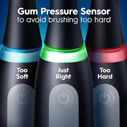 Oral-B Rechargeable Electric Toothbrush, iO5 Customizable Clean, 5 Cleaning Modes, Visual Pressure Sensor to Protect Gums, Travel Case, Black