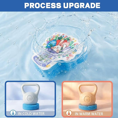 Bulimumu 3-Layer Floral Vase Dish Sponge (6 Pack) - Swedish Dishcloth Top + Soft Sponge Middle + Smart Temperature-Sensing Scrubber - Dual-Action Non-Scratch Kitchen Cleaning