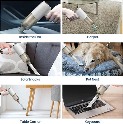 Portable Mini Handheld Car Vacuum Cleaner with Powerful Suction, High Power Cordless Sweeper, Dust Buster, Lightweight, Easy to Hold,Quiet Electric Air Duster,Small Vacuuming for Home,Kitchen,Gift