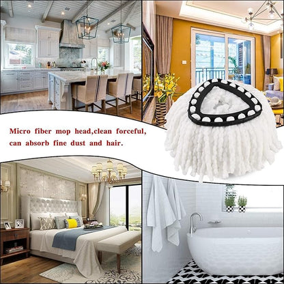 Mop Replace Head, Spin Mop Replacement Head Easywring 1-Tank System, Easy Cleaning, Microfiber, Machine Washable (3 Pack)