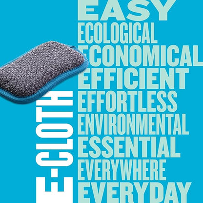 E-Cloth Washing Up Scrub Pad - Microfiber Sponge for Cleaning, Reusable Kitchen Sponge for Dishes & Sink, Non Scratch, Multi Purpose Scrubber, Machine Washable - 4 Pack