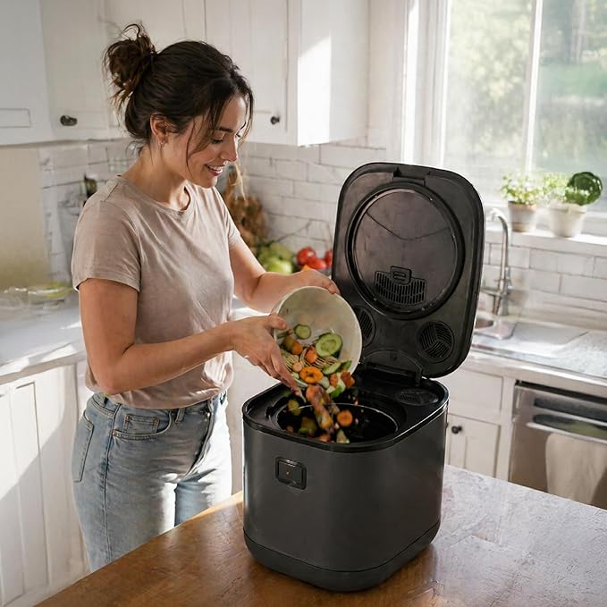 Electric Kitchen Composter — 5-Blade Motor, Handles Bones & Shells, 3.5L, 500W, ETL Certified Indoor Food Waste Recycler