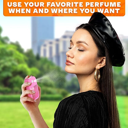 6Pcs Perfume Travel Refillable Card Spray Bottle 1.28oz - 3.5"x2.2" Travel Perfume Bottle Refillable with Colorful Silicone Case & Keychain, Leakproof, TSA-Compliant Pocket Cruise Essentials Atomizer