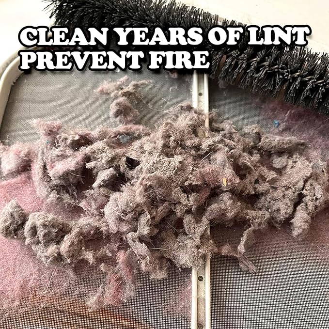 Professional Dryer Vent Cleaning Kit with Long Flexible Vacuum Brush, Lint Removal Tool, Refrigerator Coil Cleaner