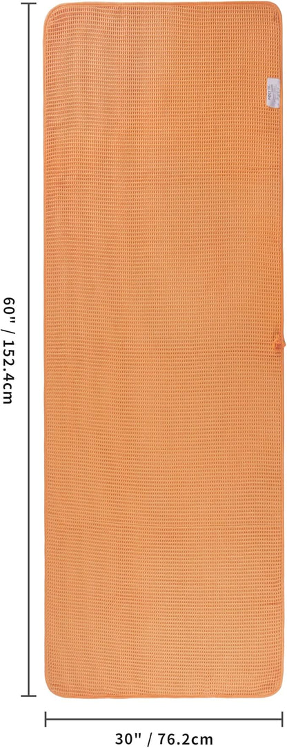 POLYTE 430 GSM Microfiber Oversize Quick Dry Lint Free Bath Towel, 60 x 30 in, 4 Pack (Waffle Weave)