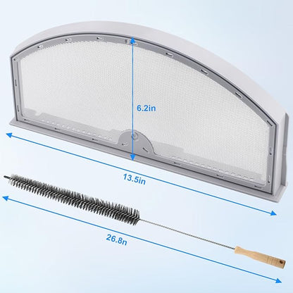 WE03X23881 Dryer Lint Screen Filter Replacement for GE Hotpoint, Fit for GTD42EASJ2WW GTD65EBSJ3WS GTD33EASK0WW GTD42GASJ2WW GTD45EASJ2WS PS11763056, Upgraded Stainless Steel with Cleaner Brush