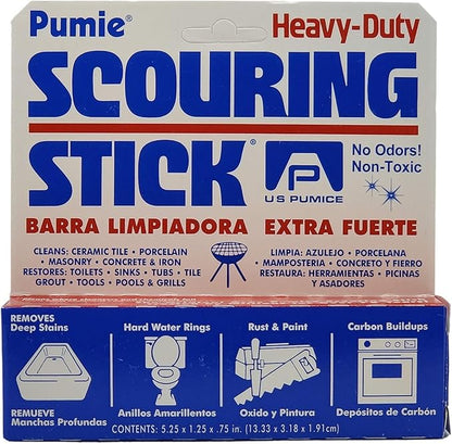 PUMIE 3 Pack Scouring Stick, Toilet Bowl Ring Remover, Heavy Duty Extra Strong Pumice Cleaning Bar, Pumice Stone for Cleaning Toilet Rings, Bathroom & Kitchen Stains by USPumice