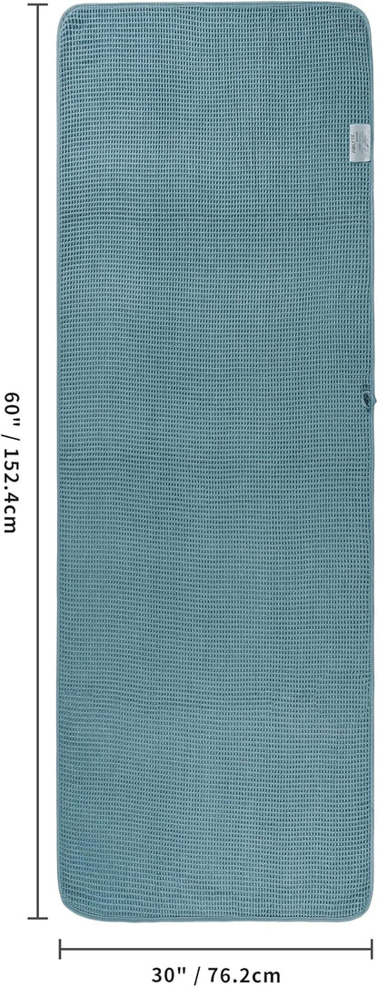 POLYTE 430 GSM Microfiber Oversize Quick Dry Lint Free Bath Towel, 60 x 30 in, 4 Pack (Waffle Weave)