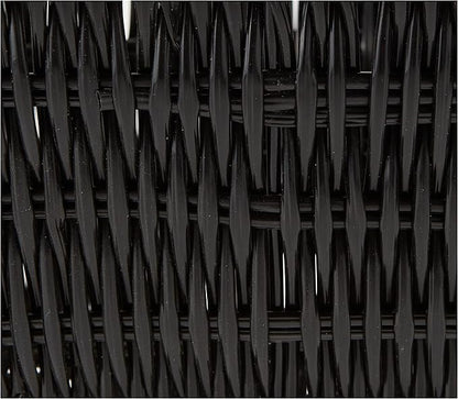 Whitmor 6500-2712-BLK Rattique Small Shelf Black Tote Basket