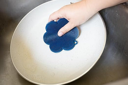 Fox Run Silicone Dish Scrubbing Brush, Navy