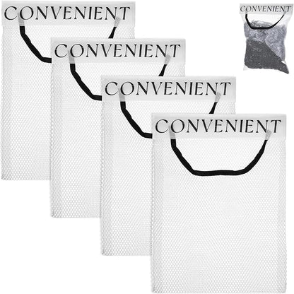 4Pcs Foldable Plastic Bag Holder, Mesh Trash Bag Holder, Wall Mount Sticky Garbage Bags Organizer, for Home Kitchen Grocery Plastic Shopping Garbage Bags Reusable