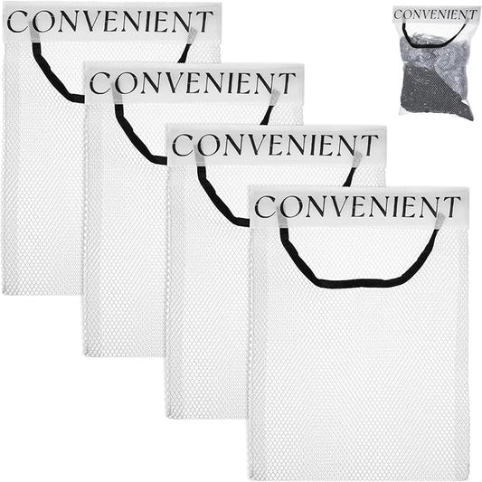 4Pcs Foldable Plastic Bag Holder, Mesh Trash Bag Holder, Wall Mount Sticky Garbage Bags Organizer, for Home Kitchen Grocery Plastic Shopping Garbage Bags Reusable