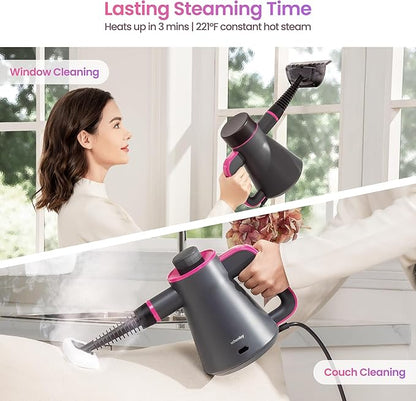 Schenley Portable Handheld Steam Cleaner, High-Pressure Design with Versatile Multi-Surface Accessories, Ideal for Upholstery, Stove, Tiles, Grout, and Auto Cleaning