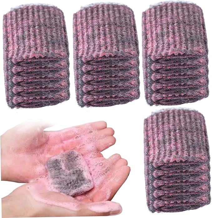 Steel Wool Scrubber 20Pcs Steel Wool Soap Pads Pre-Soaped Pan Scrubber Effective Clean Soap Pads Non Scratch Metal Scouring Pads Sponges Washing Up for Cleaning Pots Pans Ovens Tough Kitchen Grease