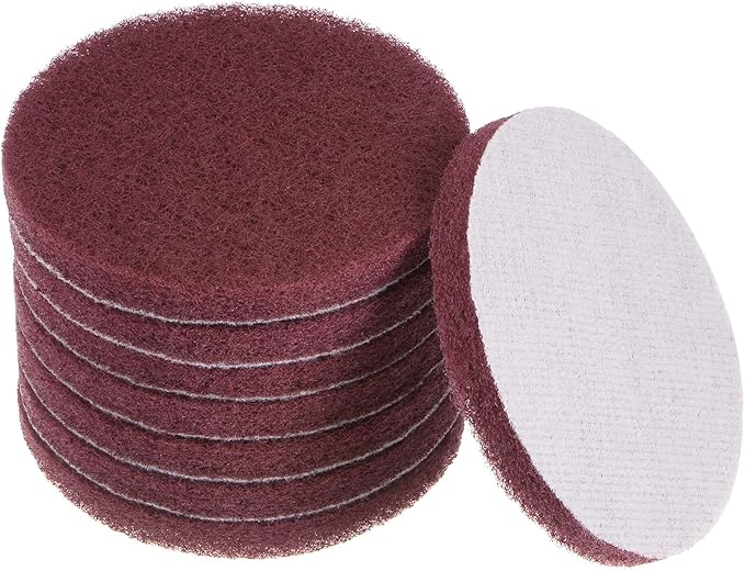 HARFINGTON 8pcs Drill Power Brush 4 Inch Tile Scrubber Scouring Pads 320-400 Grit for Bathroom Kitchen Household Cleaning